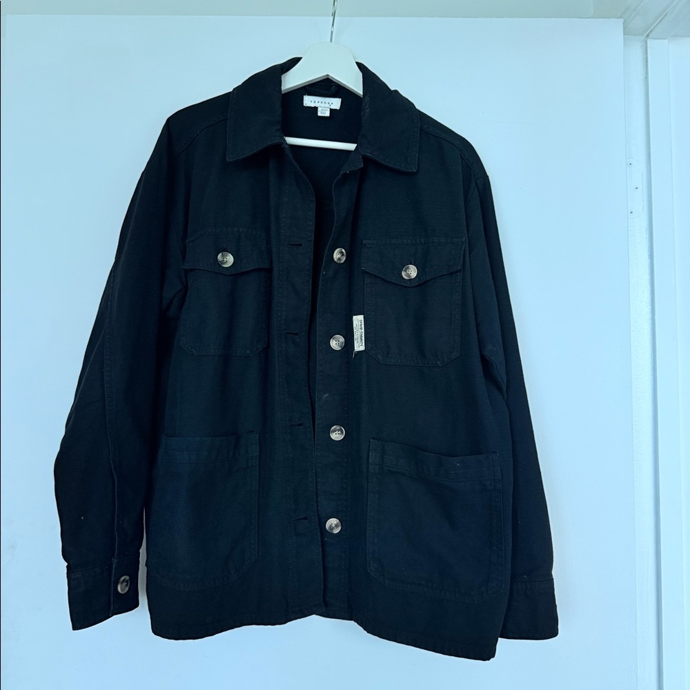 Topshop oversized black jacket